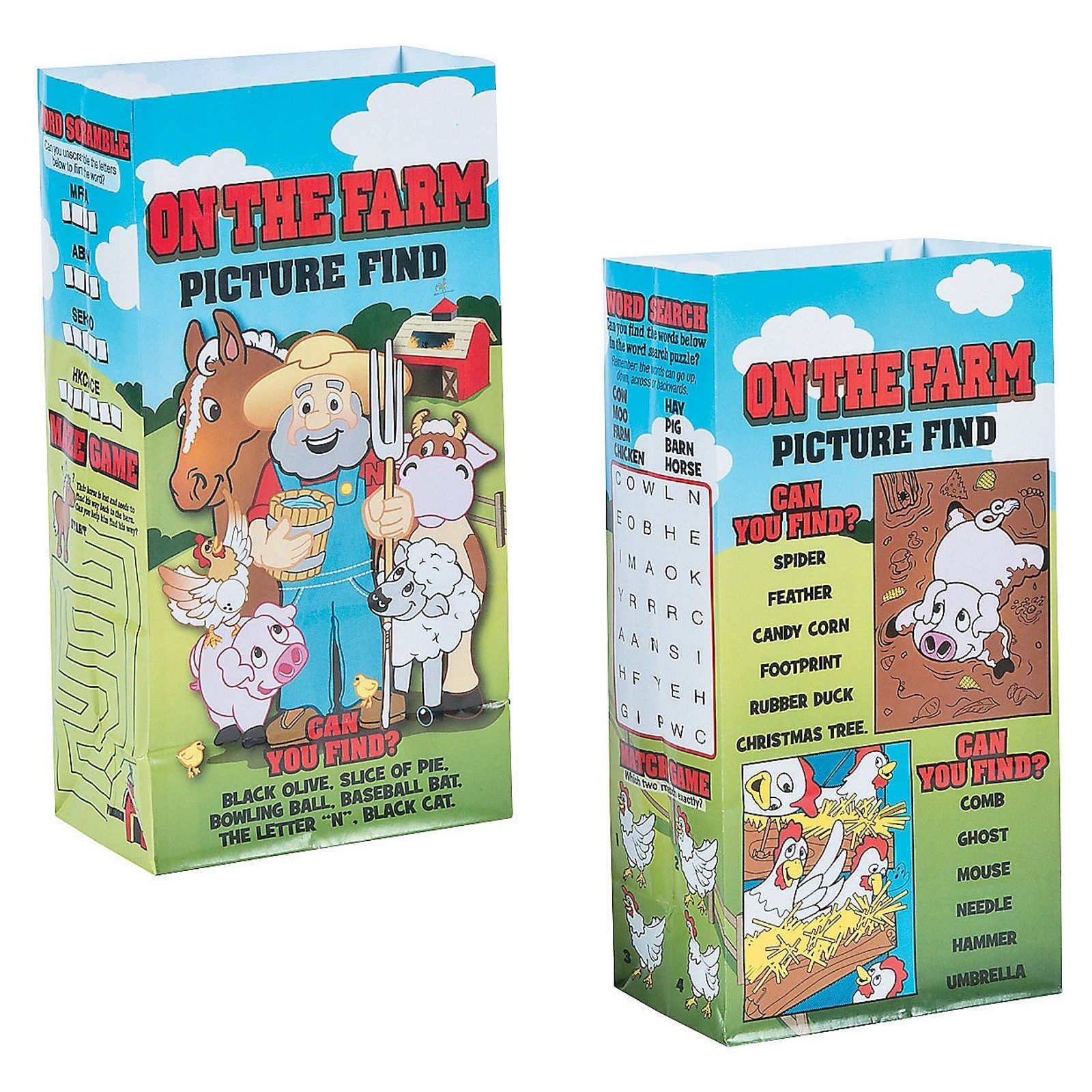 Farm Paper Activity Favour Bags (Pack of 12)