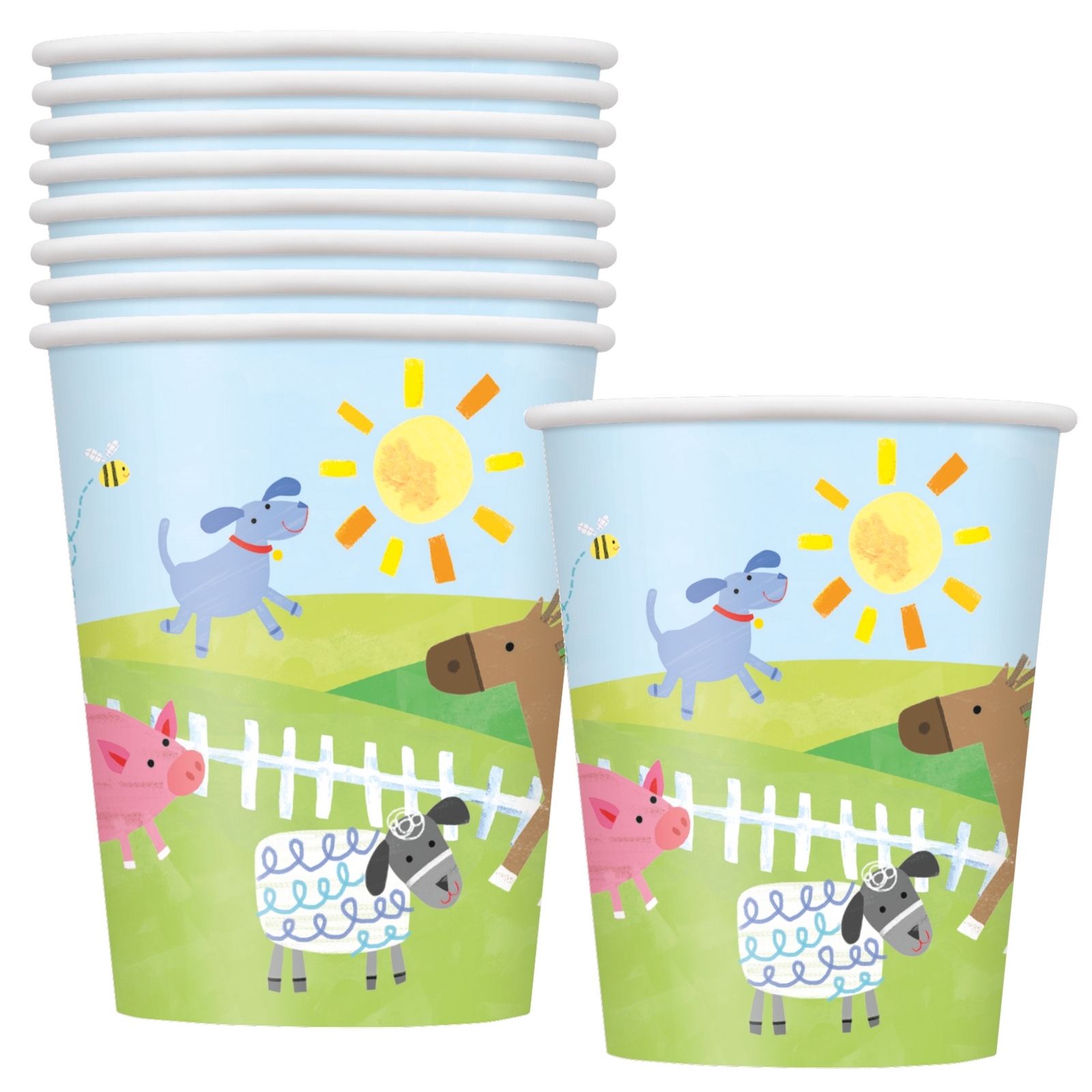 Farm Party Paper Cups (Pack of 8)