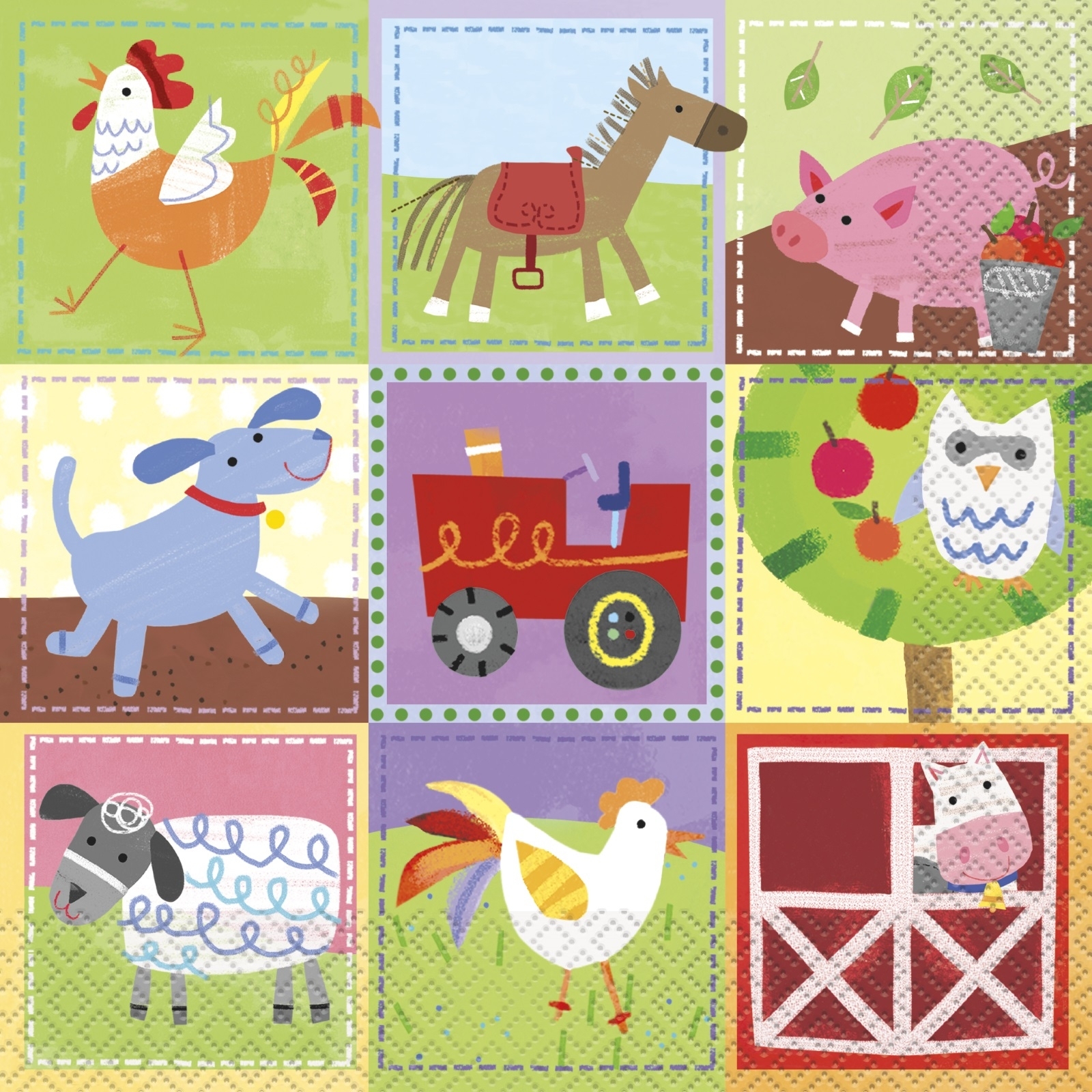 Farm Party Large Napkins / Serviettes (Pack of 16)