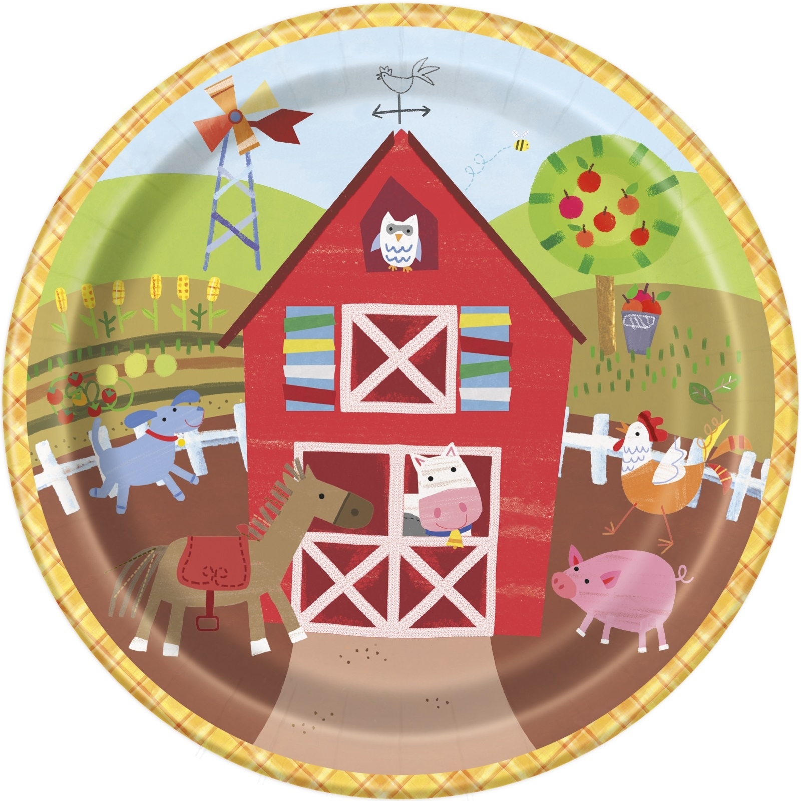 Farm Party Large Paper Plates (Pack of 8)