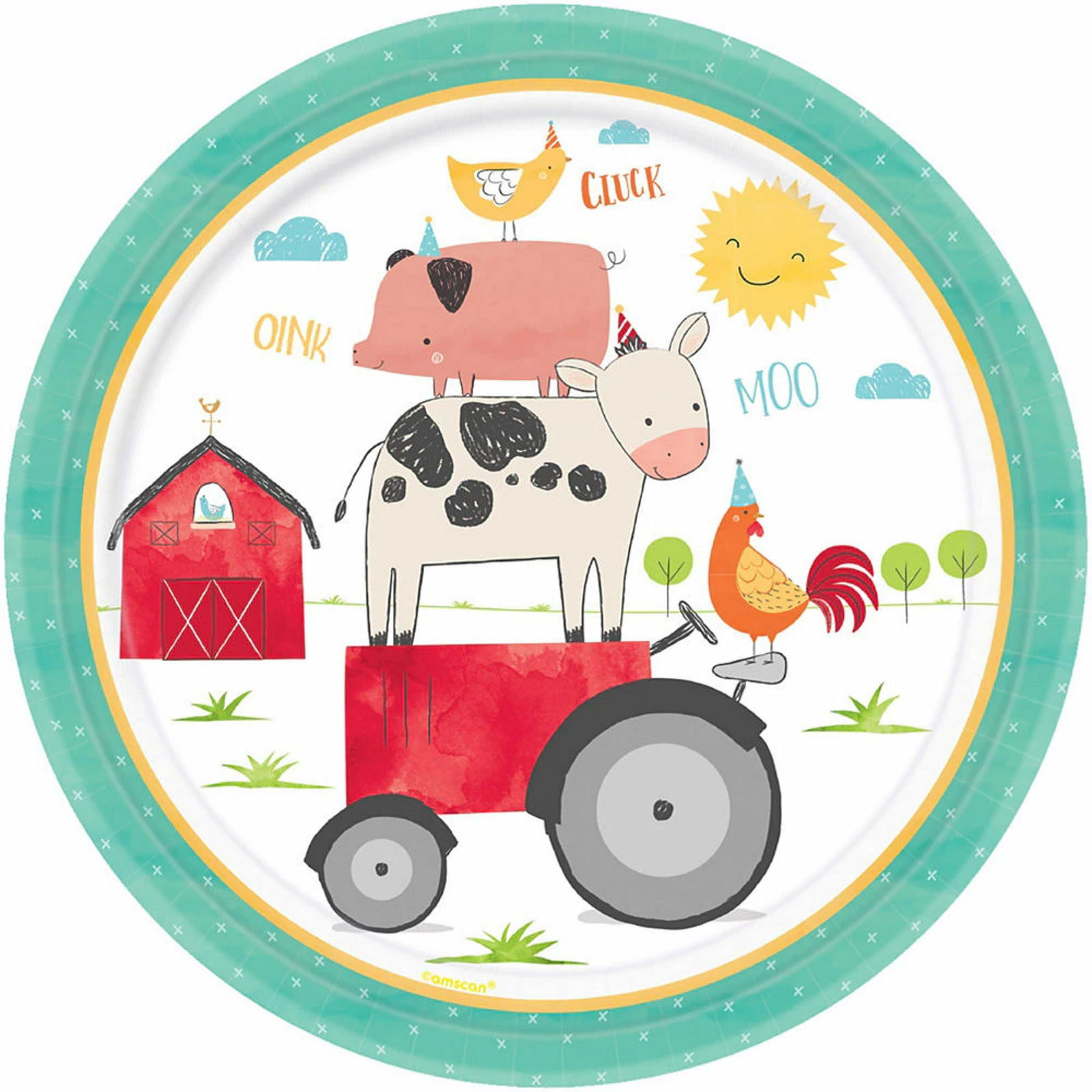 Barnyard Birthday Large Paper Plates (Pack of 8)