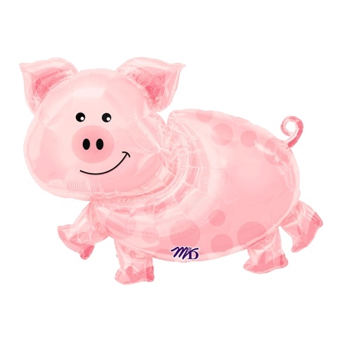 Farm Animal Pig Supershape Jumbo Helium Balloon