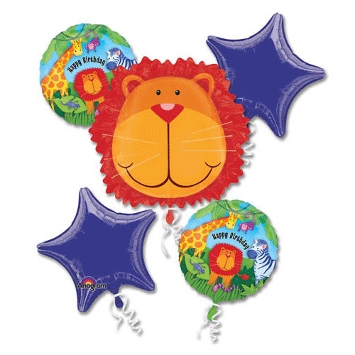 Jungle Animal Lion Helium Balloon Bouquet