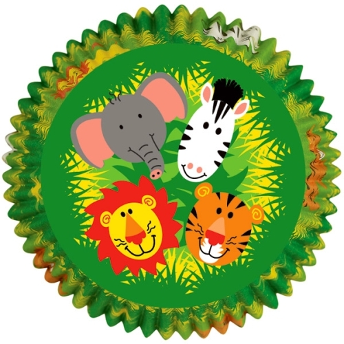 Jungle Pals Safari Animal Cupcake Baking Cups (Pack of 50)