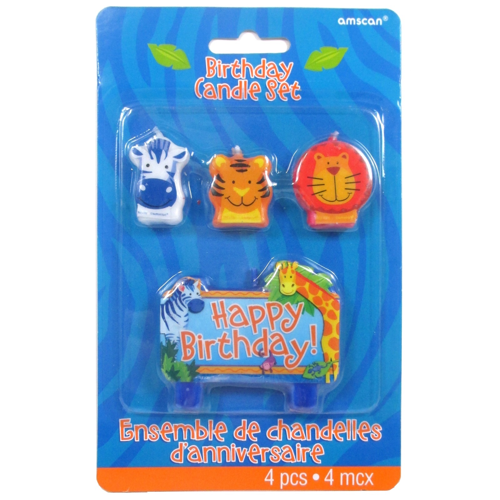 Jungle Animals Party Candles (Set of 4)