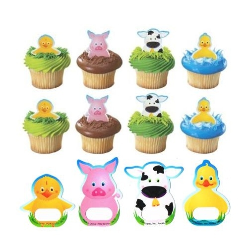 Barnyard Animal Cupcake Picks (Pack of 12)