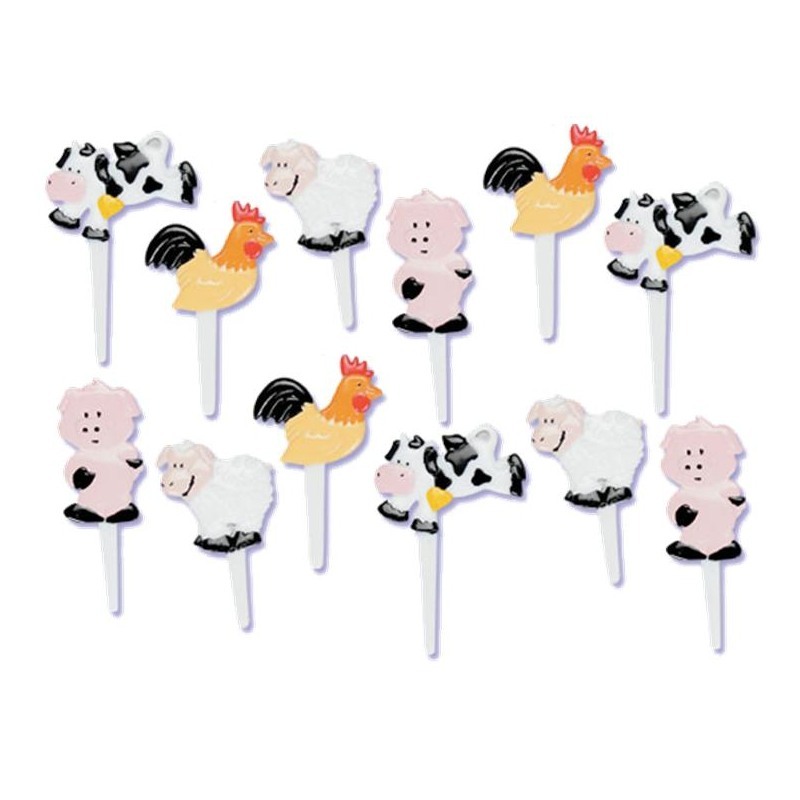 Farm Animal Cupcake Picks (Pack of 12)