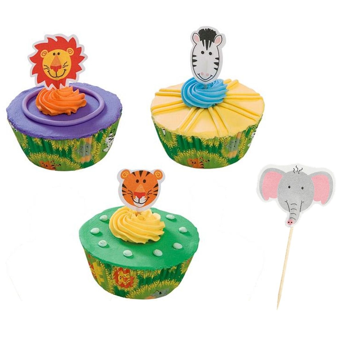 Jungle Pals Cupcake Picks Fun Pix (Pack of 24)