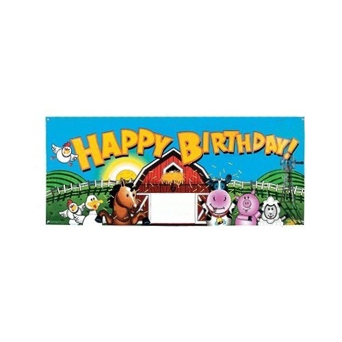 Farm Animal Large Happy Birthday Banner
