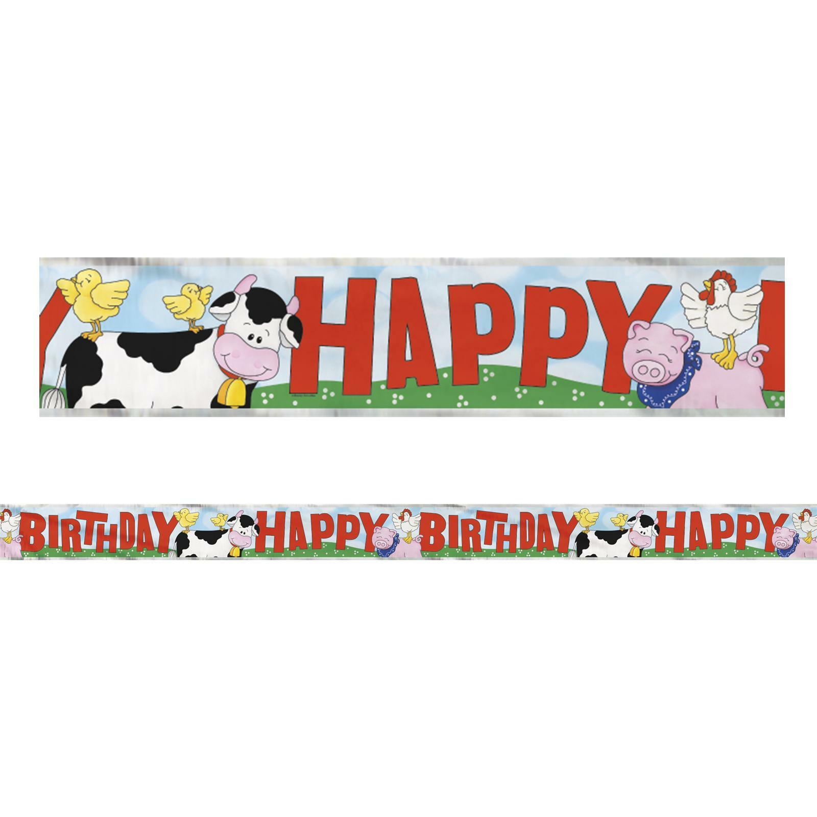 Farm Friends Happy Birthday Banner