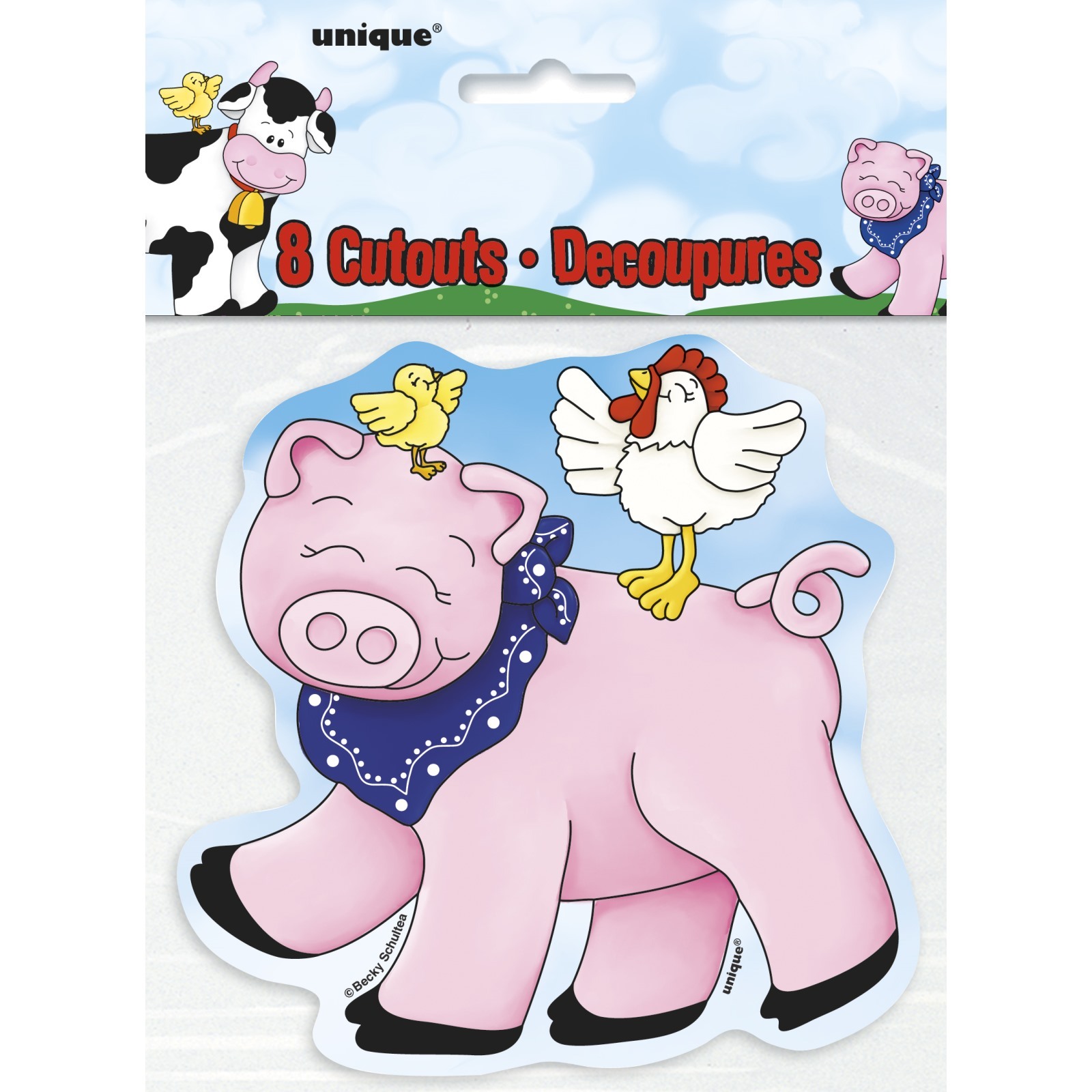 Farm Friends Mini Cutout Decorations (Pack of 8)