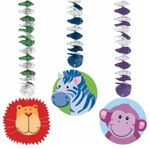 Jungle Animals Dangling Decorations (Pack of 3)