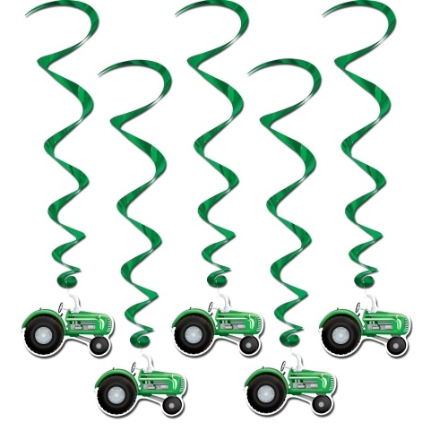 Tractor Swirl Decorations (Pack of 5)