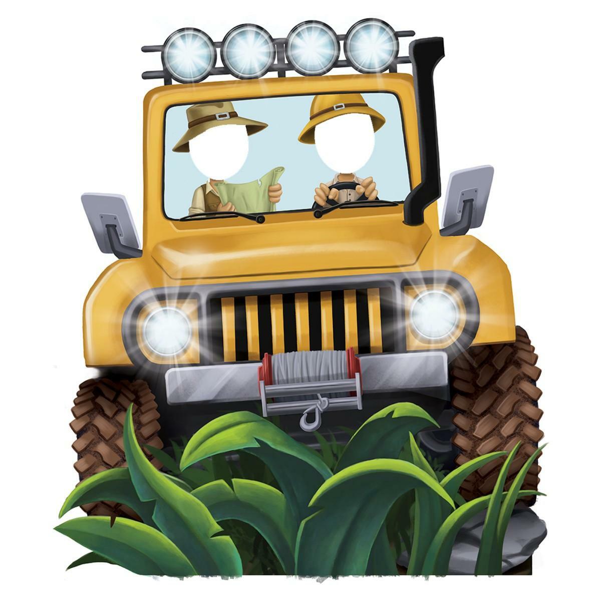 Jungle Jeep Stand Up Photo Prop *DAMAGED*
