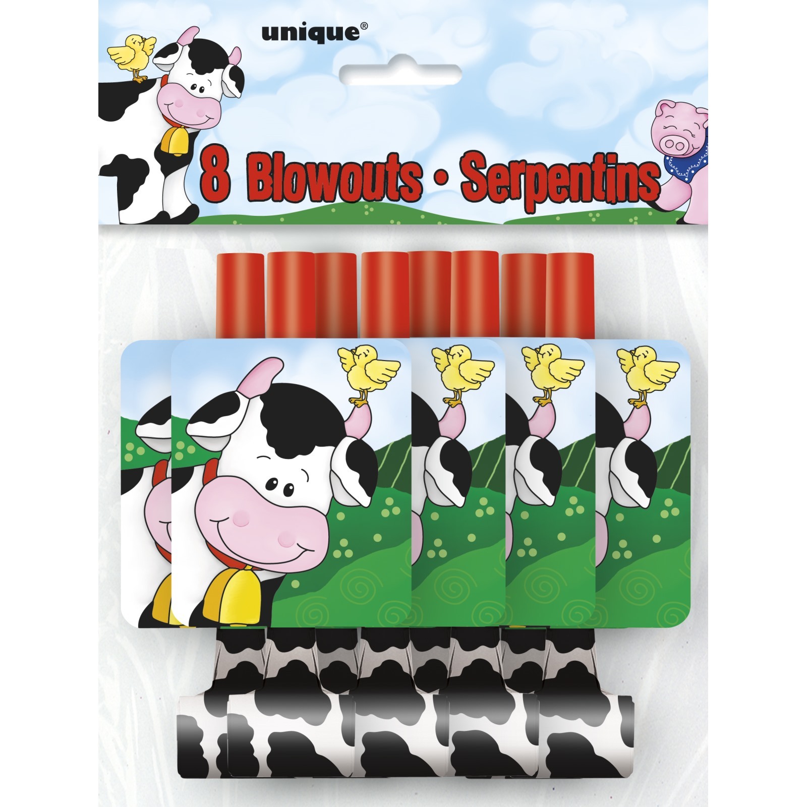 Farm Friends Party Blowers (Pack of 8)
