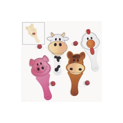 Farm Animal Paddleball Toy