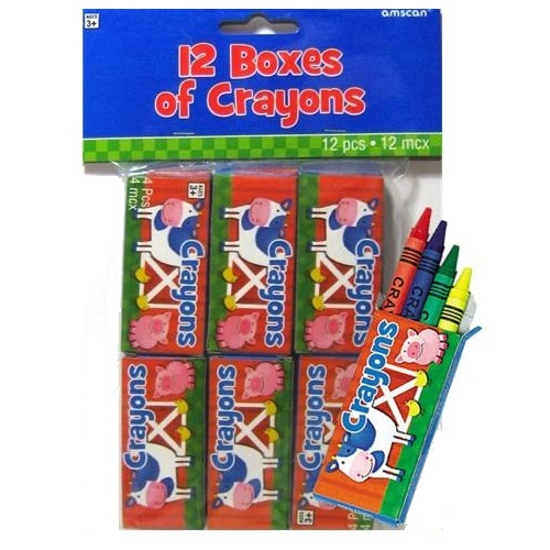 Barnyard Animals Mini Crayons (Pack of 12)