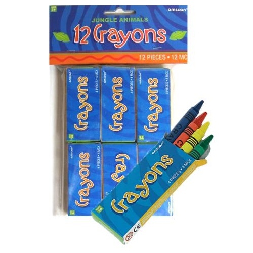 Jungle Animals Mini Crayons (Pack of 12)