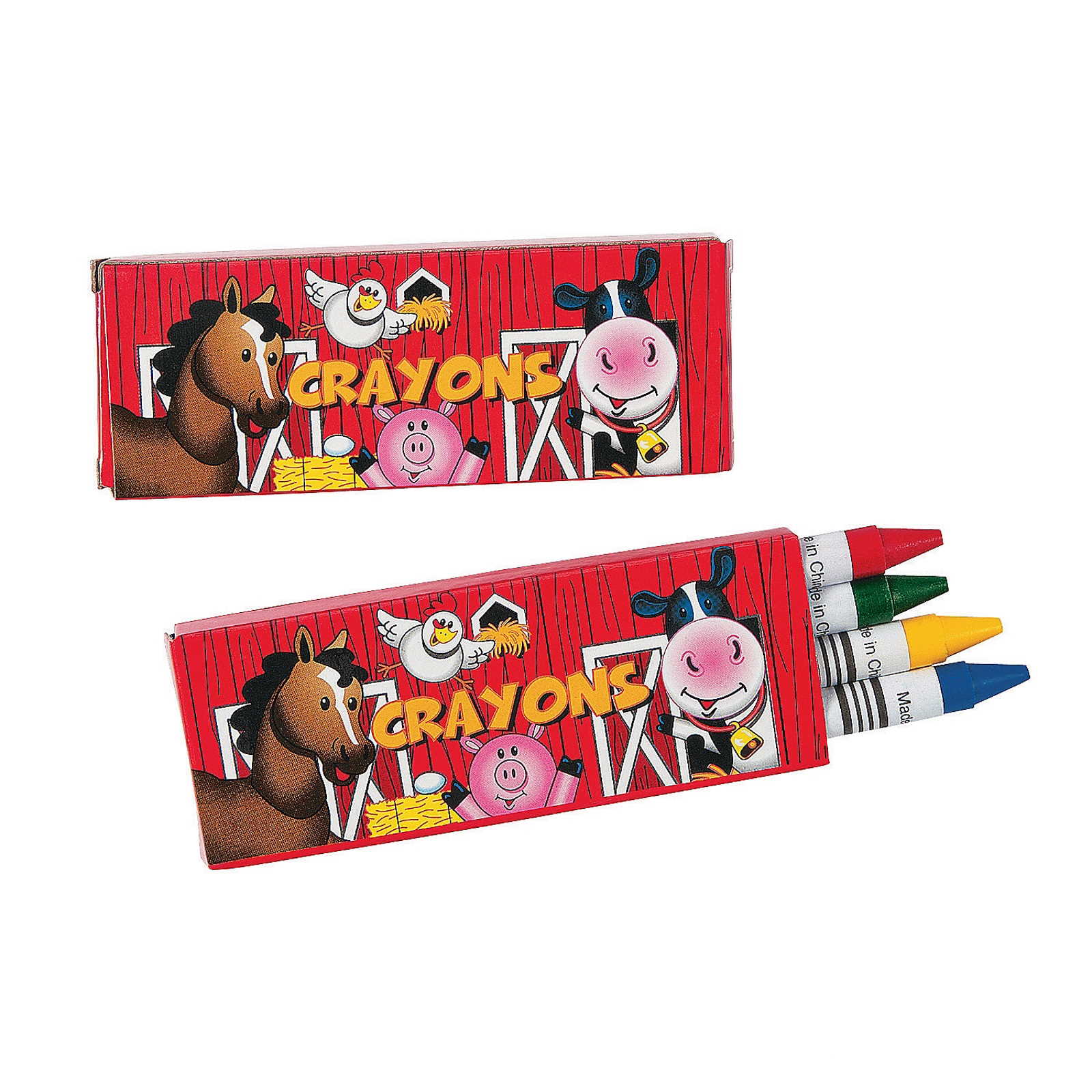 Farm Animal Mini Crayons (Pack of 24)