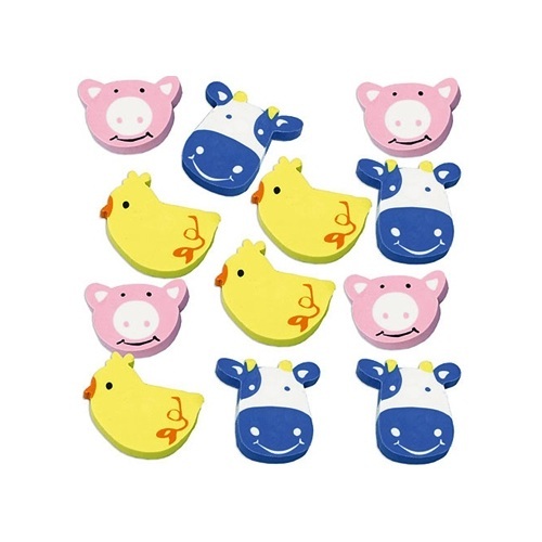 Barnyard Animals Erasers (Pack of 12)