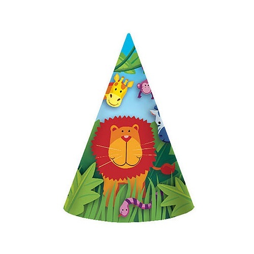 Jungle Animals Party Hats (Pack of 8)