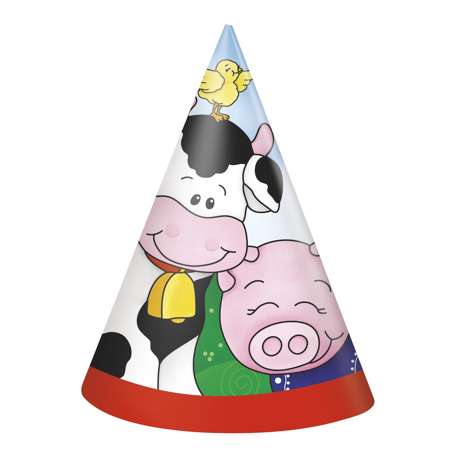 Farm Friends Party Hats (Pack of 8)