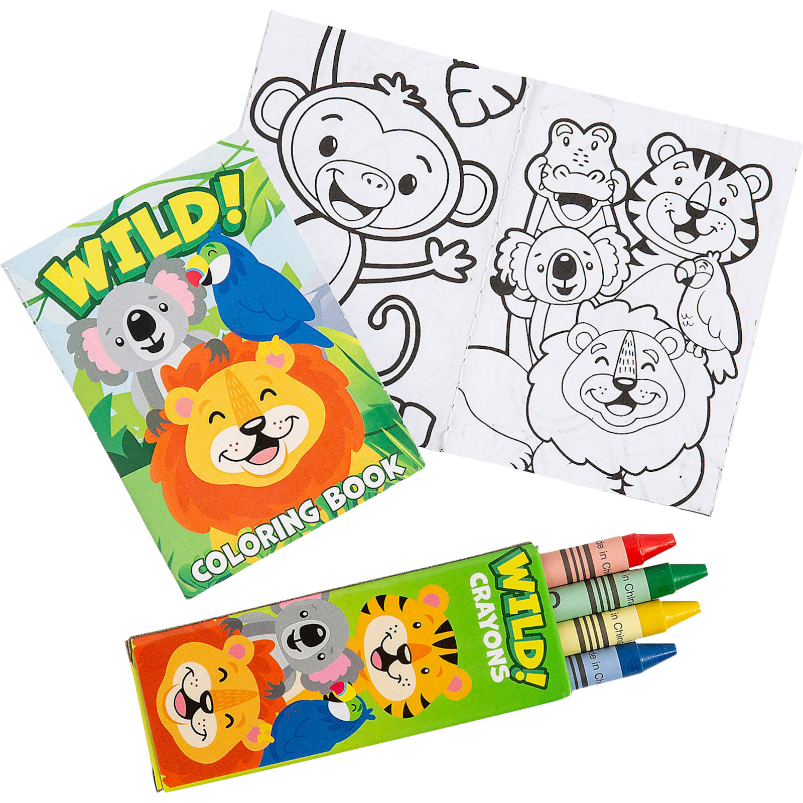 Mini Jungle Animal Colouring Set (Pack of 12)