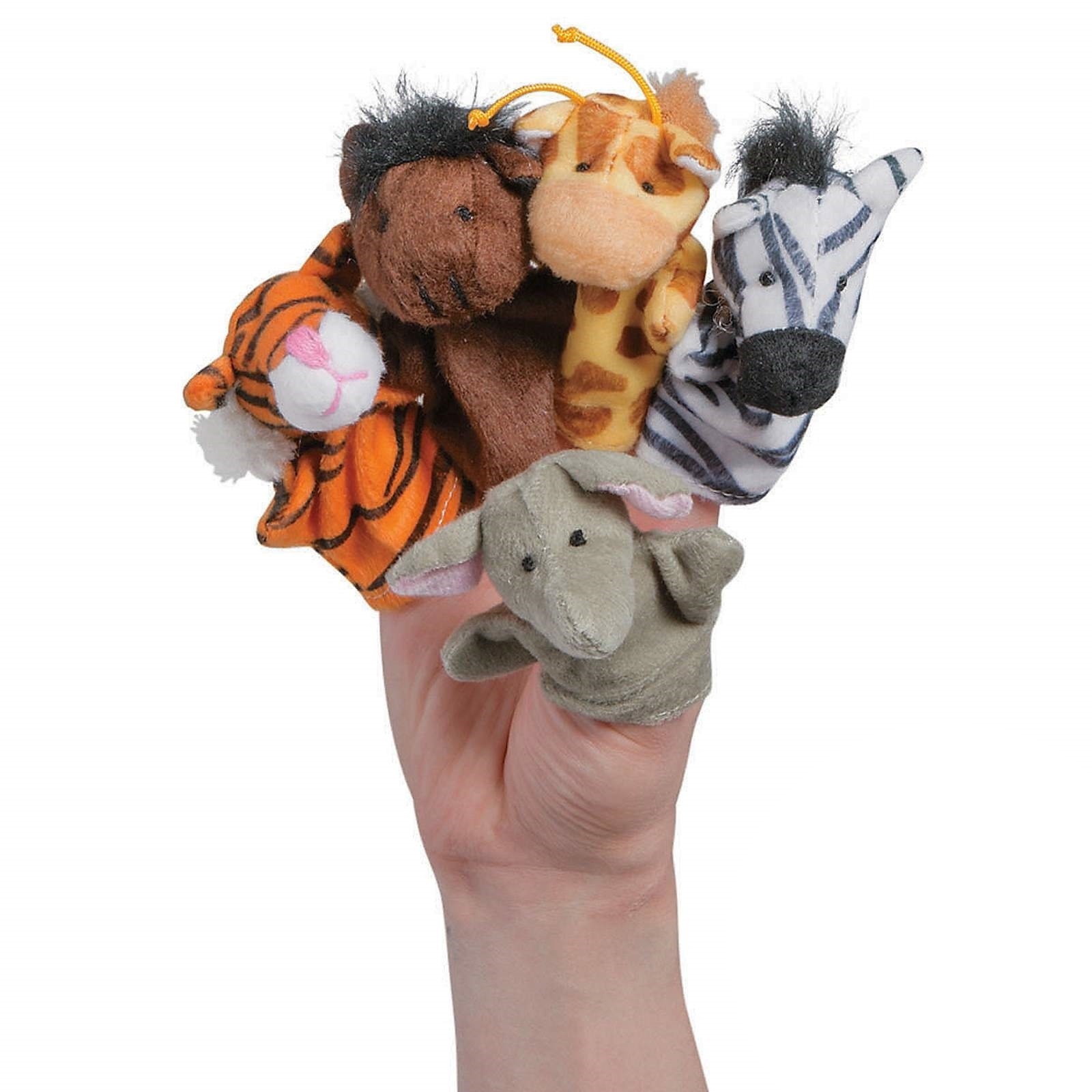 Plush Animal Finger Puppets (Pack of 12) Discount Party Supplies