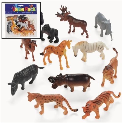 Zoo Safari Animals (Pack of 12)