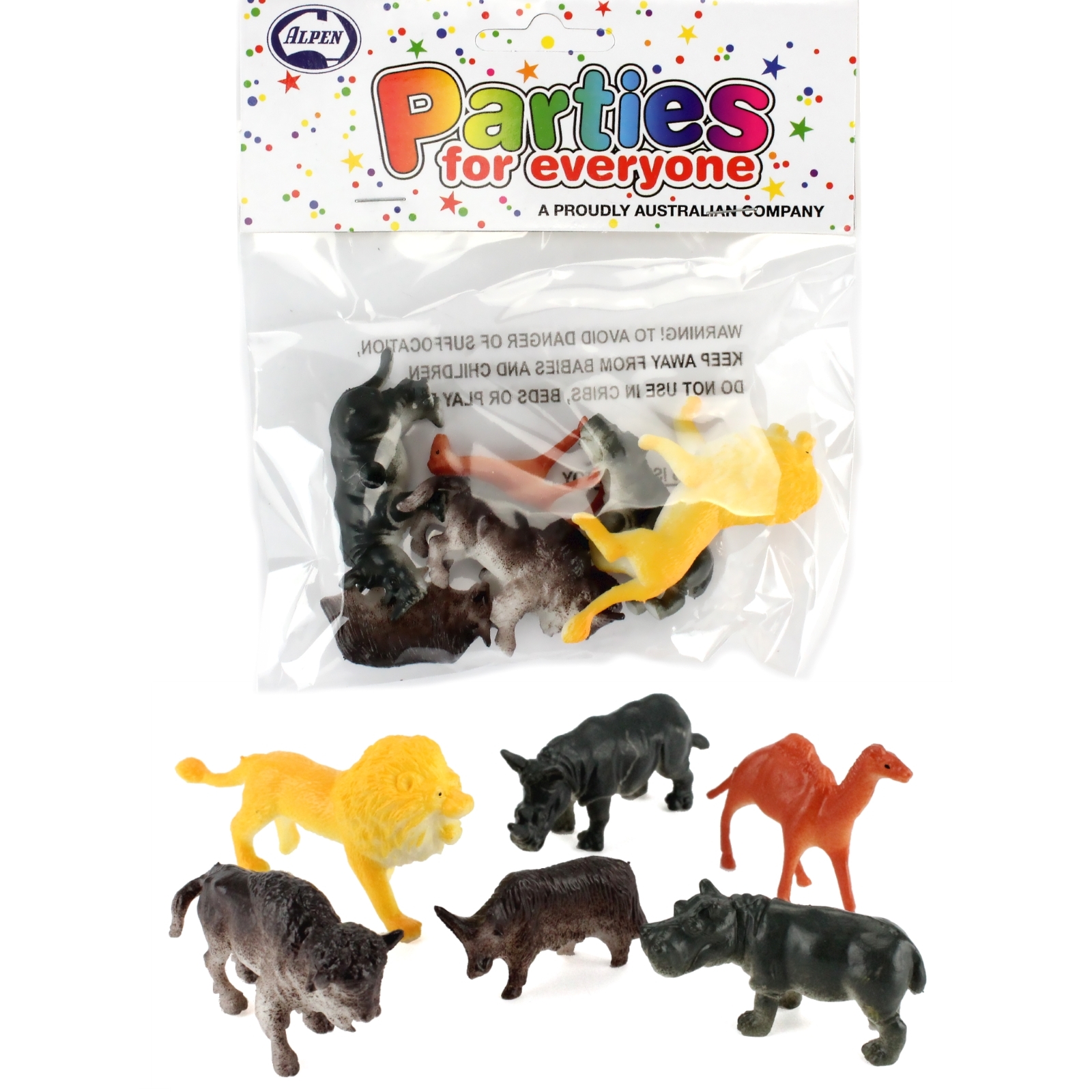 Small Plastic Zoo Animals (Pack of 6) Jungle Animals Boys and Girls