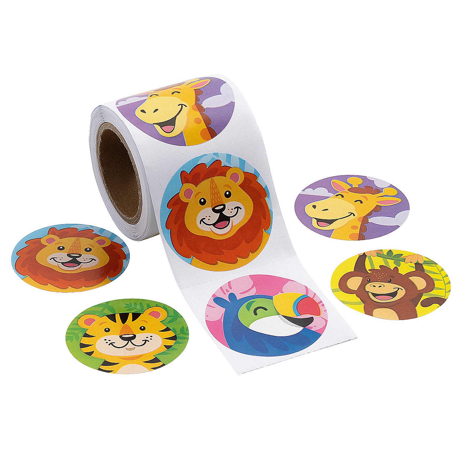 Zoo Animal Stickers (Roll of 100)