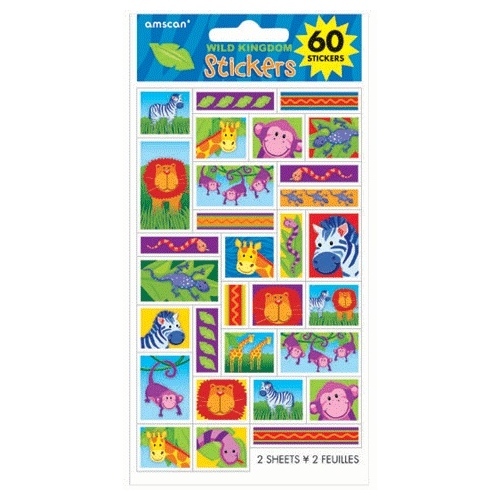 Jungle Animals Stickers (60 Stickers)