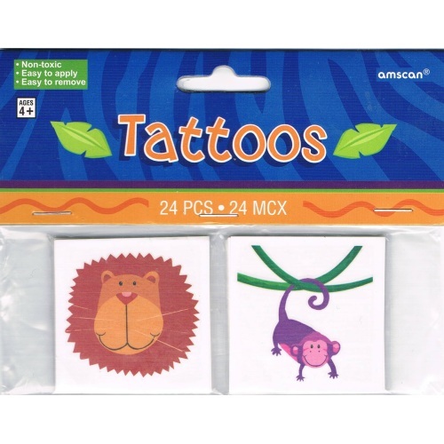 Jungle Animals Tattoos (Pack of 24)
