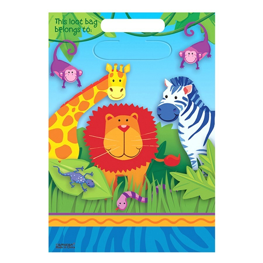Jungle Animals Lolly/Treat Bags (Pack of 8)