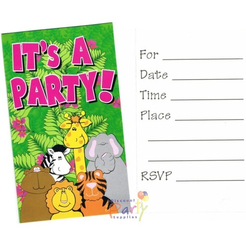 Zoo Animal Invitations (Pack of 8)
