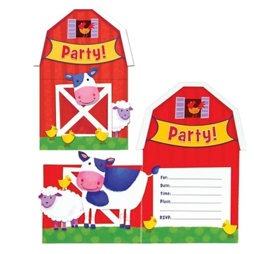Barnyard Animals Invitations (Pack of 8)