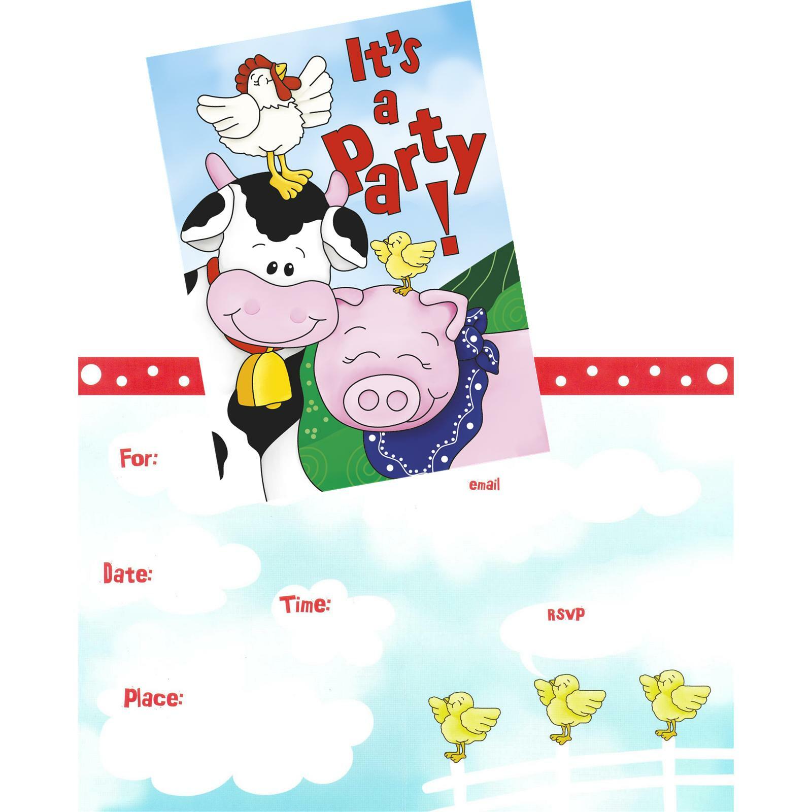 Farm Friends Party Invitations (Pack of 8)
