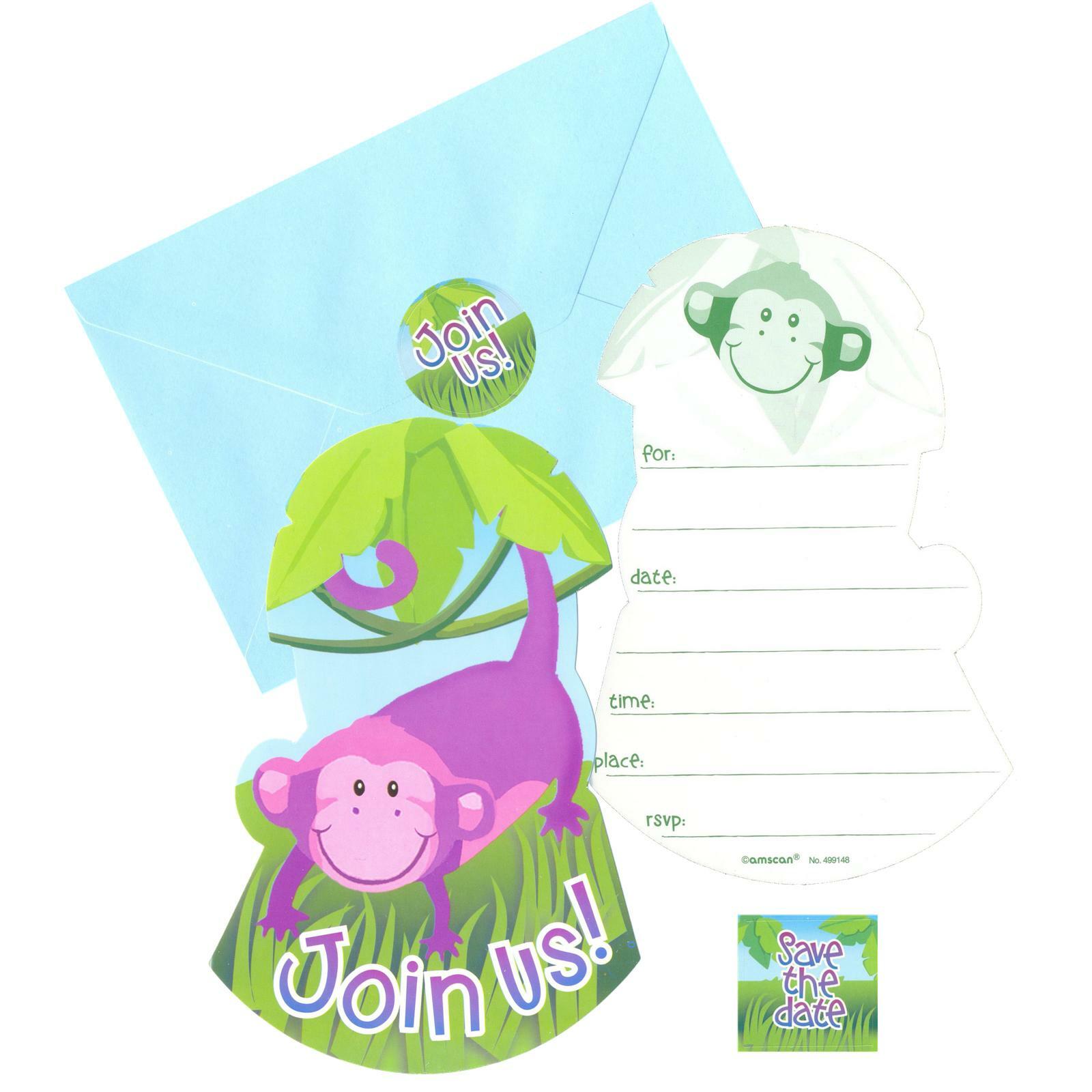 Jungle Animals Invitations (Pack of 8)