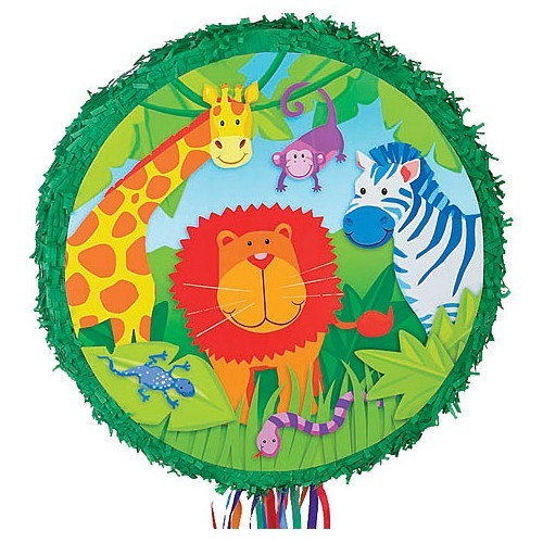 Jungle Animals Pull String Pinata