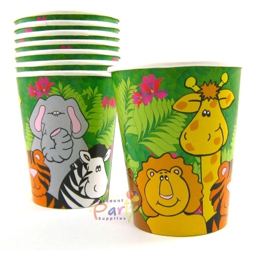 Zoo Animal Paper Cups (Pack of 8)