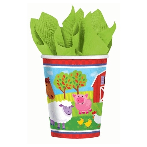 Barnyard Animals Paper Cups (Pack of 8)