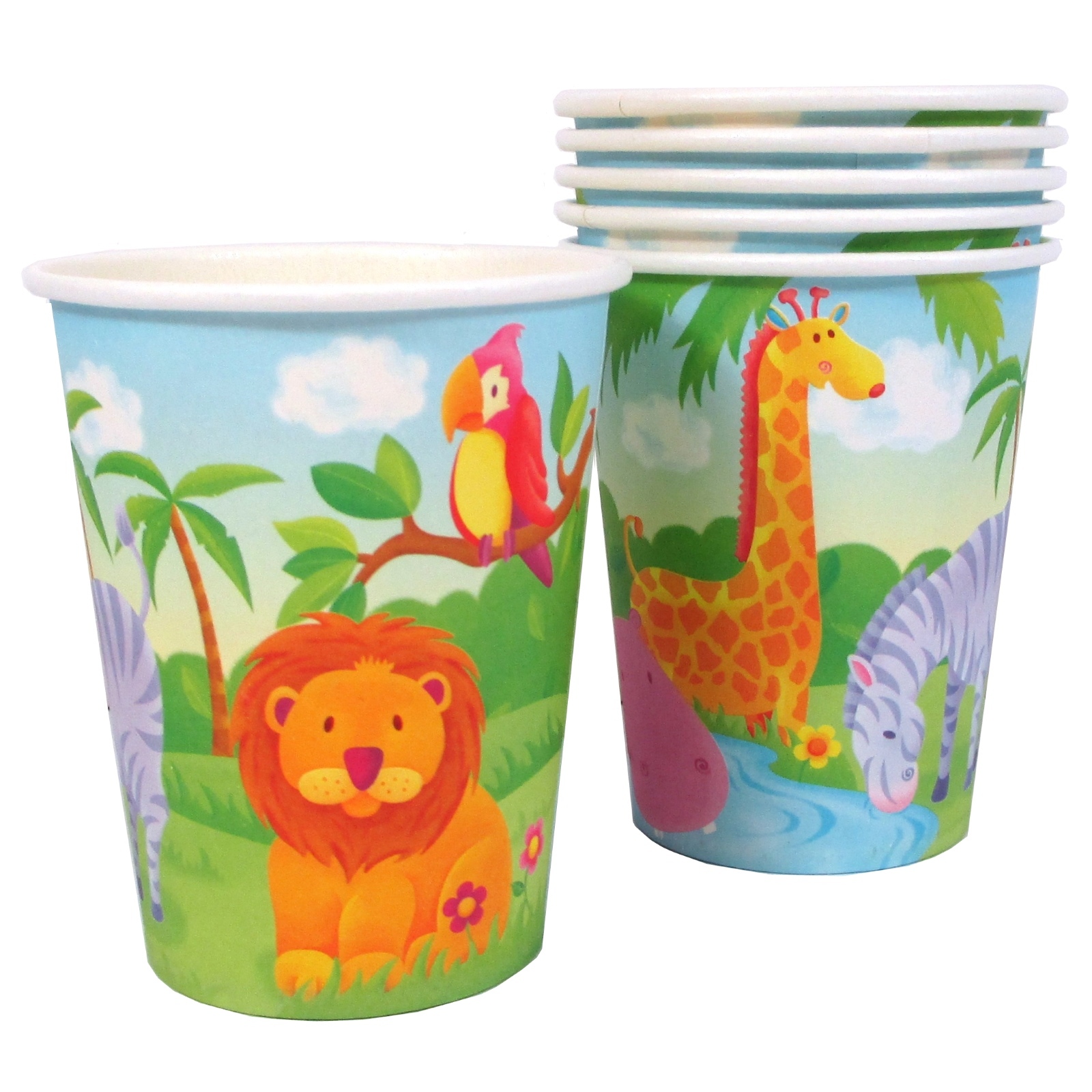 Zoo Animals Paper Cups (Pack of 6) - Discount Party Supplies