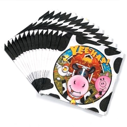 Farm Animal Large Napkins / Serviettes (Pack of 16)
