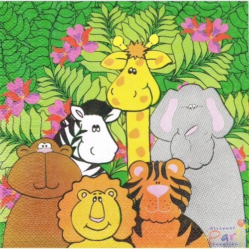 Zoo Animal Large Napkins / Serviettes (Pack of 16)