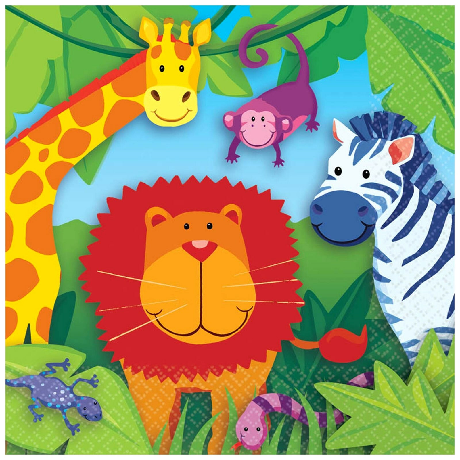 Jungle Animals Large Napkins / Serviettes (Pack of 16)