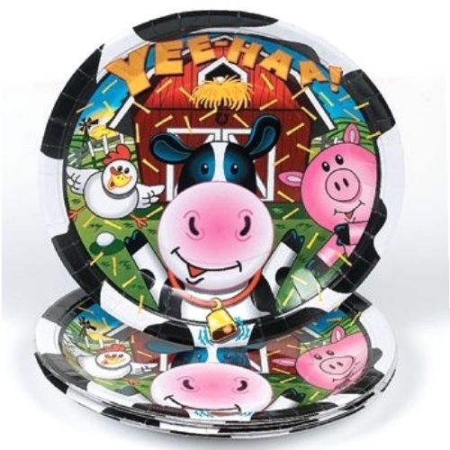 Farm Animal Large Paper Plates (Pack of 8)