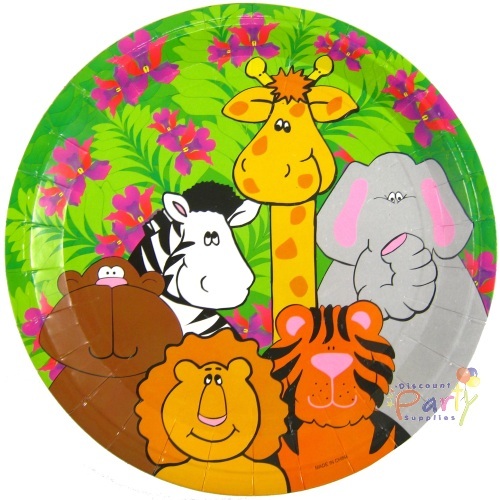 Zoo Animal Large Paper Plates (Pack of 8)
