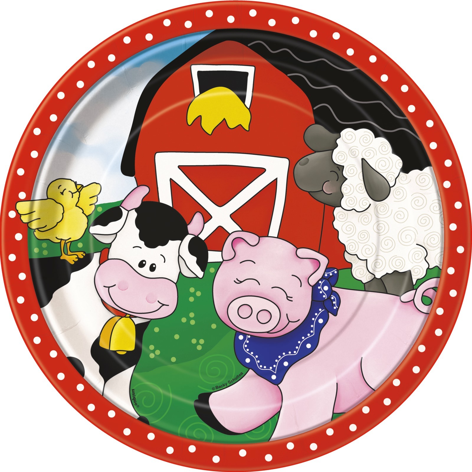 Farm Friends Large Paper Plates (Pack of 8)