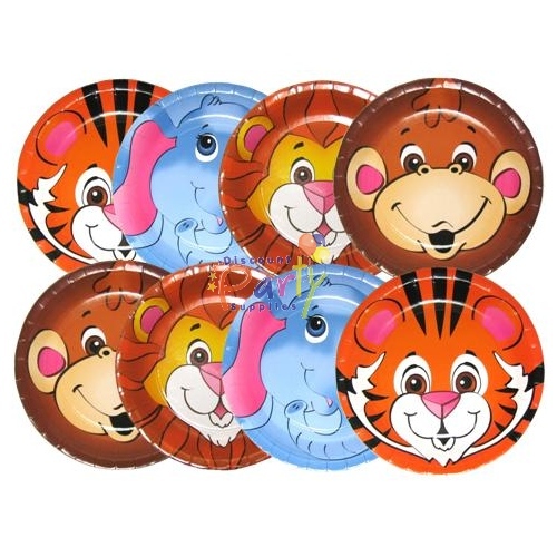 Zoo Animal Small Paper Plates (Pack of 8)
