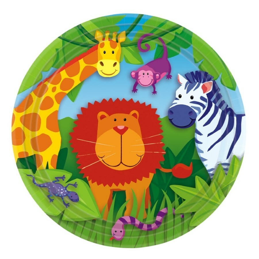 Jungle Animals Small Paper Plates (Pack of 8)